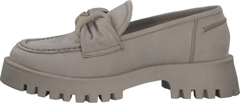 Marco tozzi Stijlvolle Nubuck Loafers voor Vrouwen Beige Dames