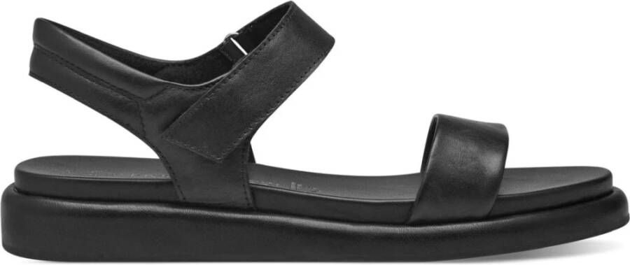 Marco tozzi Zwarte platte sandalen voor vrouwen Black Dames