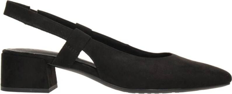 marco tozzi Zwarte Slingback Schoenen Vegan Suède Black Dames