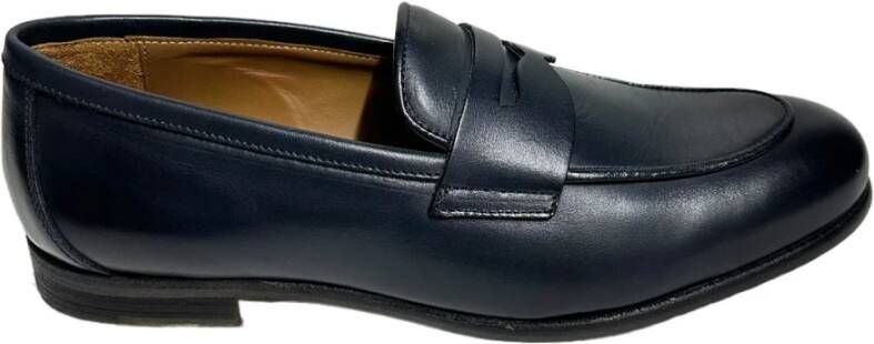 Marechiaro 1962 Blauwe leren mocassins antislipzool Blue Heren