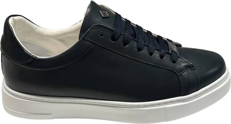 Marechiaro 1962 Blauwe leren sneaker met rubberen zool Blue Heren