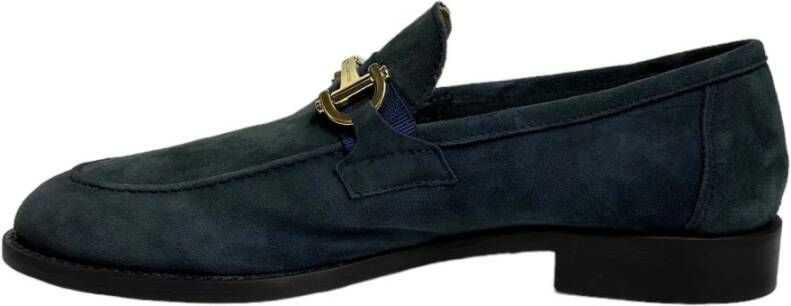 Marechiaro 1962 Blauwe Suède Loafers met Gouden Detail Blue Heren