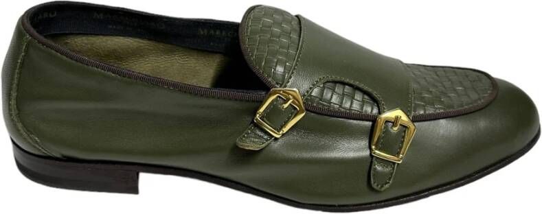 Marechiaro 1962 Groene leren dubbele gesp mocassin Green Heren