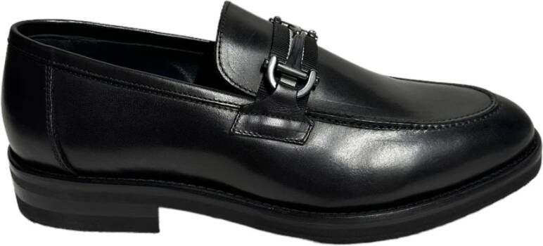 Marechiaro 1962 Zwarte leren mocassin met rubberen zool Black Heren