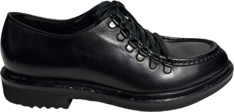 Marechiaro 1962 Zwarte leren veterschoenen in ingenieursstijl Black Heren