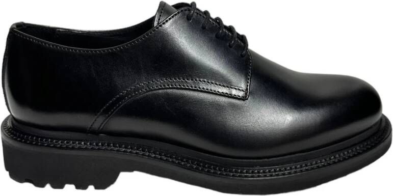 Marechiaro 1962 Zwarte leren veterschoenen met rubberen zool Black Heren