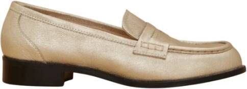 Marina Rinaldi Metallic Leren Mocassins Stijlvolle Touch Beige Dames