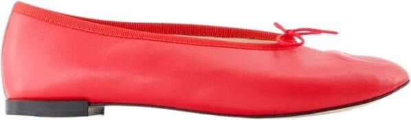 Marine Serre Rode Leren Ballerina's Slip-On Ronde Neus Red Dames