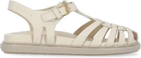 Marni Beige Leren Gladiator Sandalen Beige Dames