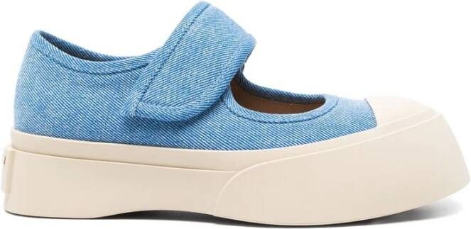 Marni Blauwe Baby Touch-Strap Rubber Sneakers Blue Dames