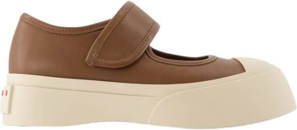 Marni Lage-top sneaker Mary Jane Sneakers Leather Brown in bruin