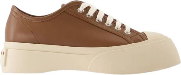 Marni Bruine Leren Sneakers met Contrasterende Details Brown Dames