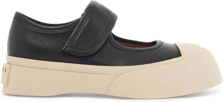 Marni Chunky Platform Leren Mary Jane Sneakers Black Dames