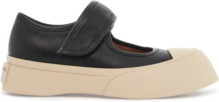 Marni Chunky Platform Leren Mary Jane Sneakers Black Dames