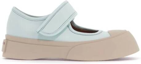 Marni Chunky Sole Leren Mary Jane Sneakers Blue Dames