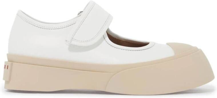 Marni Chunky Sole Leren Mary Jane Sneakers White Dames