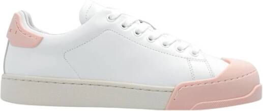 Marni Lilly White Light Pink Leren Bumper Sneakers Meerkleurig Dames