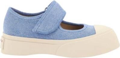 Marni Denim Strap Sneakers met Versterkte Neus Blue Dames