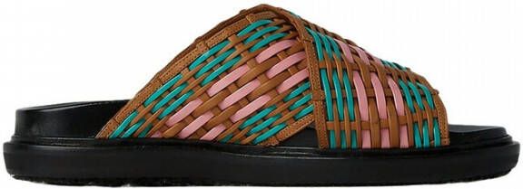 Marni Fussbett Cross Sandals Bruin Dames