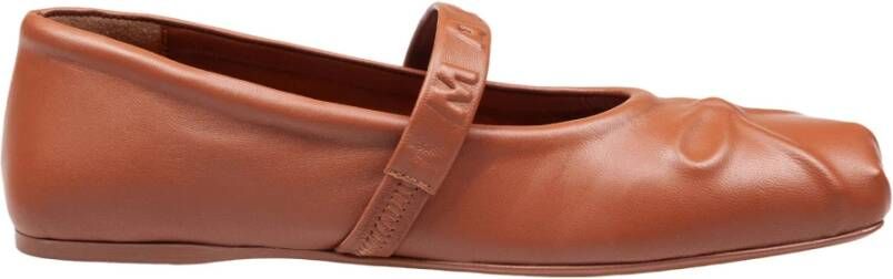 Marni Gestanste Boog Leren Mary Jane Schoenen Brown Dames