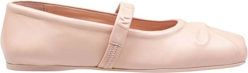 Marni Gestanste Boog Leren Mary Jane Schoenen Pink Dames