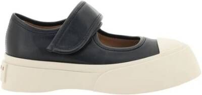 Marni Gestructureerde leren Mary Jane sneakers Black Dames