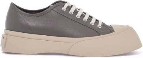 Marni Grijze Kalfsleren Herensneakers Gray Heren