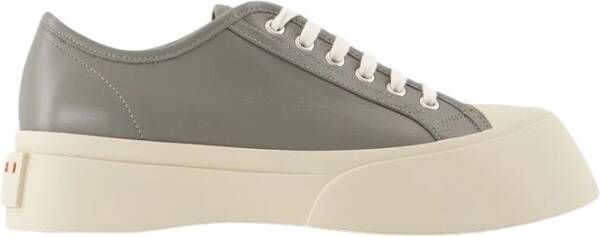 Marni Grijze Leren Sneakers met Dikke Zool Gray Heren