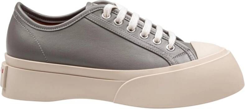 Marni Grijze Leren Veterschoenen met Platform Gray Dames