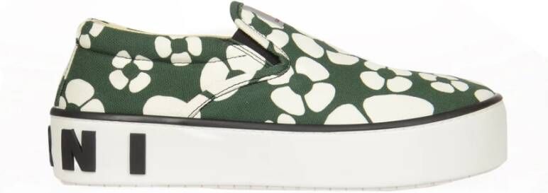 Marni Katoenen geweven sneakers Groen Heren