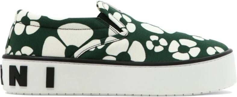 Marni Katoenen Slip-On Sneakers Green Heren