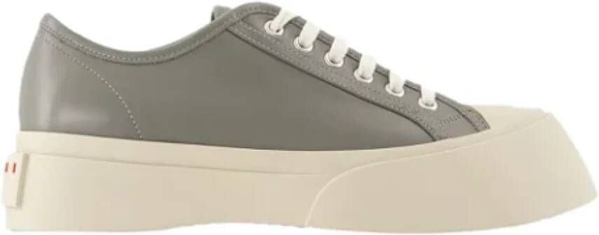 Marni Leather sneakers Gray Heren