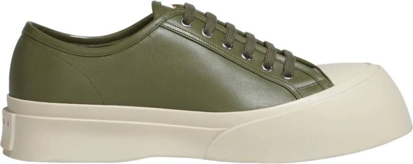 Marni Leren Chunky Sole Sneakers Green Heren