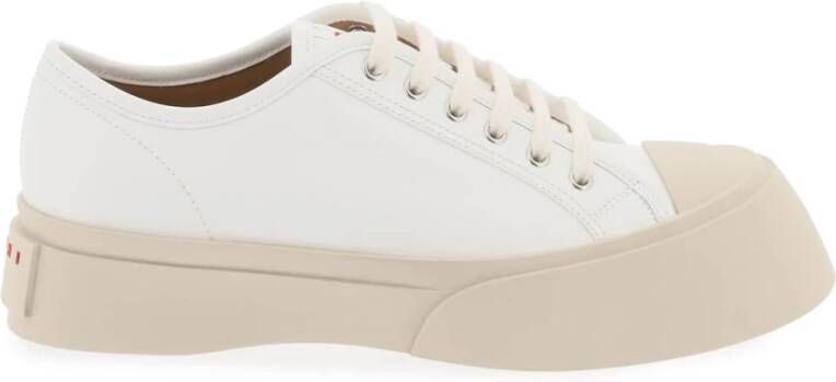 Marni Leren Pablo Sneakers met Metalen Eyelets White Heren