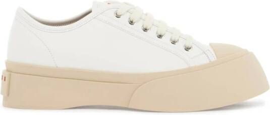 Marni Leren Pablo Sneakers met Stoffen Detail White Dames