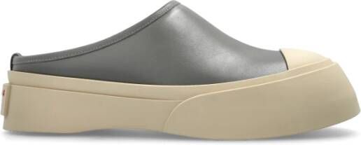 Marni Leren platform slides Gray Dames