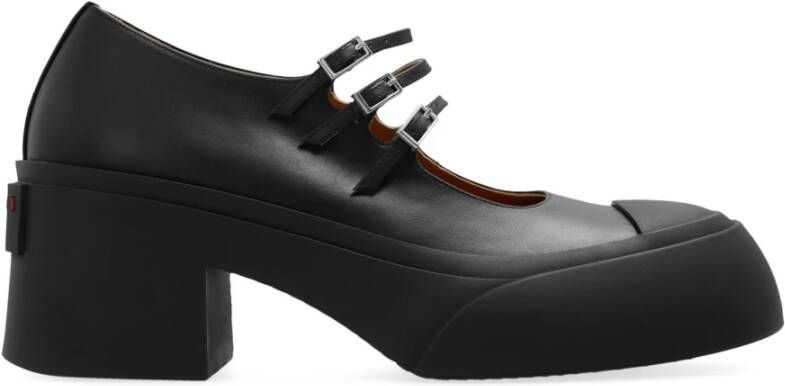 Marni Leren pumps met verstelbare gespsluitingen Black Dames