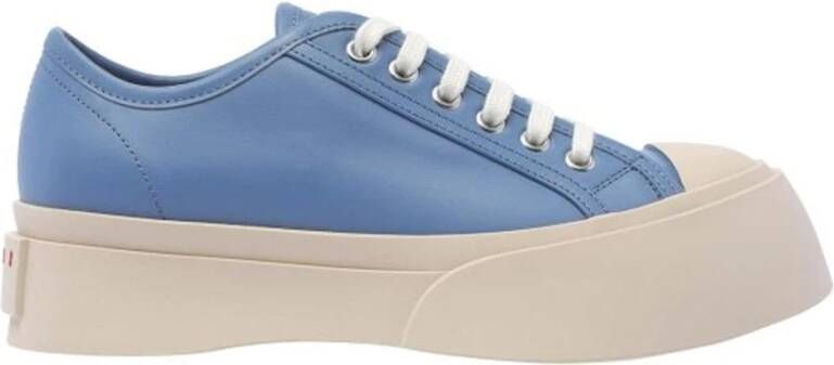 Marni Leren sneakers met logodetail Blue Dames