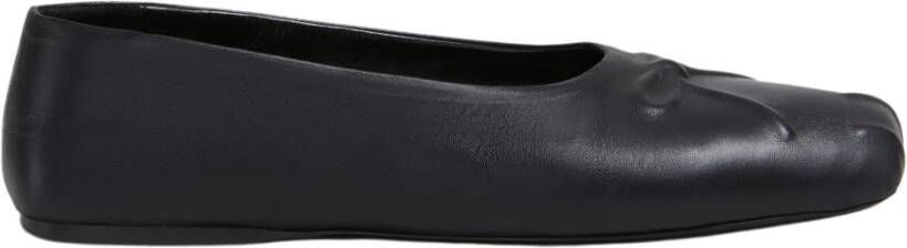 Marni Nappa lederen naadloze kleine strik ballet plat Black Dames