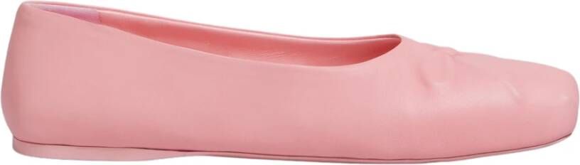 Marni Nappa lederen naadloze kleine strik ballet plat Pink Dames