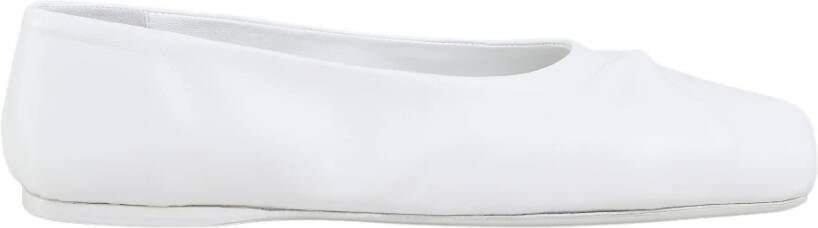 Marni Nappa lederen naadloze kleine strik ballet plat White Dames