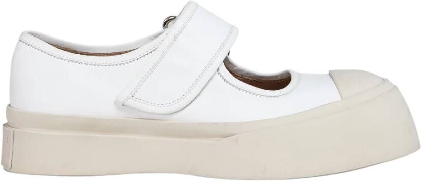 Marni Witte Leren Mary Janes met Zijsluiting White Dames