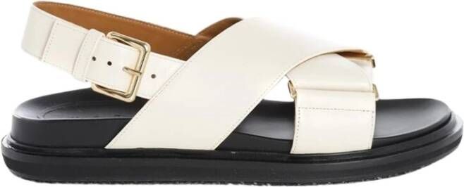 Marni Platte sandalen White Dames