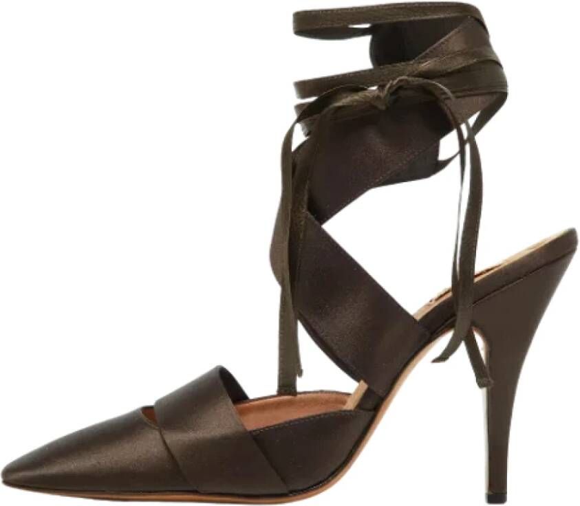 Marni Pre-owned Satin sandals Brown Dames