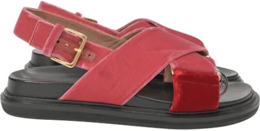 Marni Pre-owned Velvet sandals Red Dames