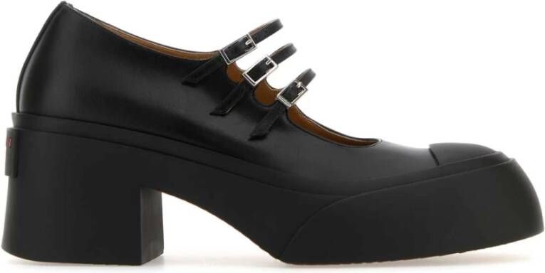 Marni Leren pablo triple-gesp mary jane schoen Black Dames