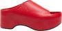 Marni Rode Leren Chunky Klomp Slides Red Dames - Thumbnail 1