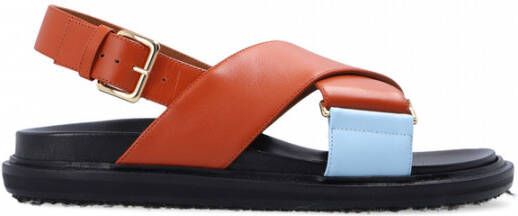 Marni Fussbett sandalen met gekruiste bandjes Oranje