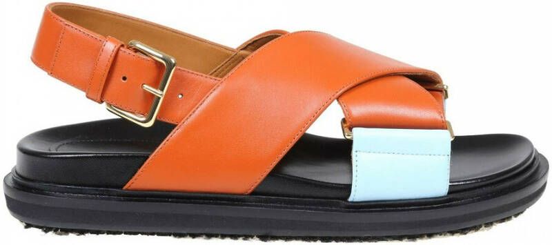 Marni Fussbett sandalen met gekruiste bandjes Oranje