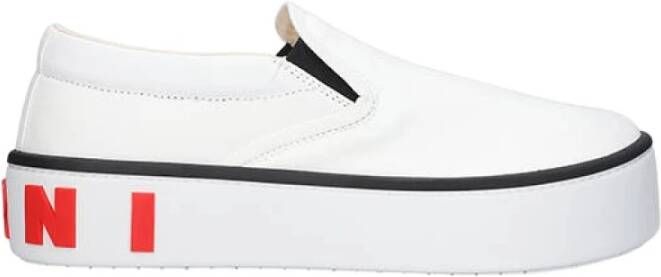 Marni Slip-On Sneakers met Achterkant Maxi Logo White Heren